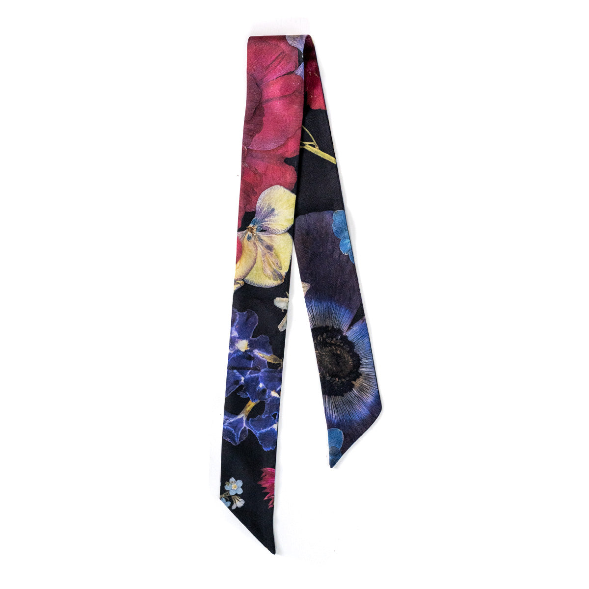 Dark Bloom Silk Twilly