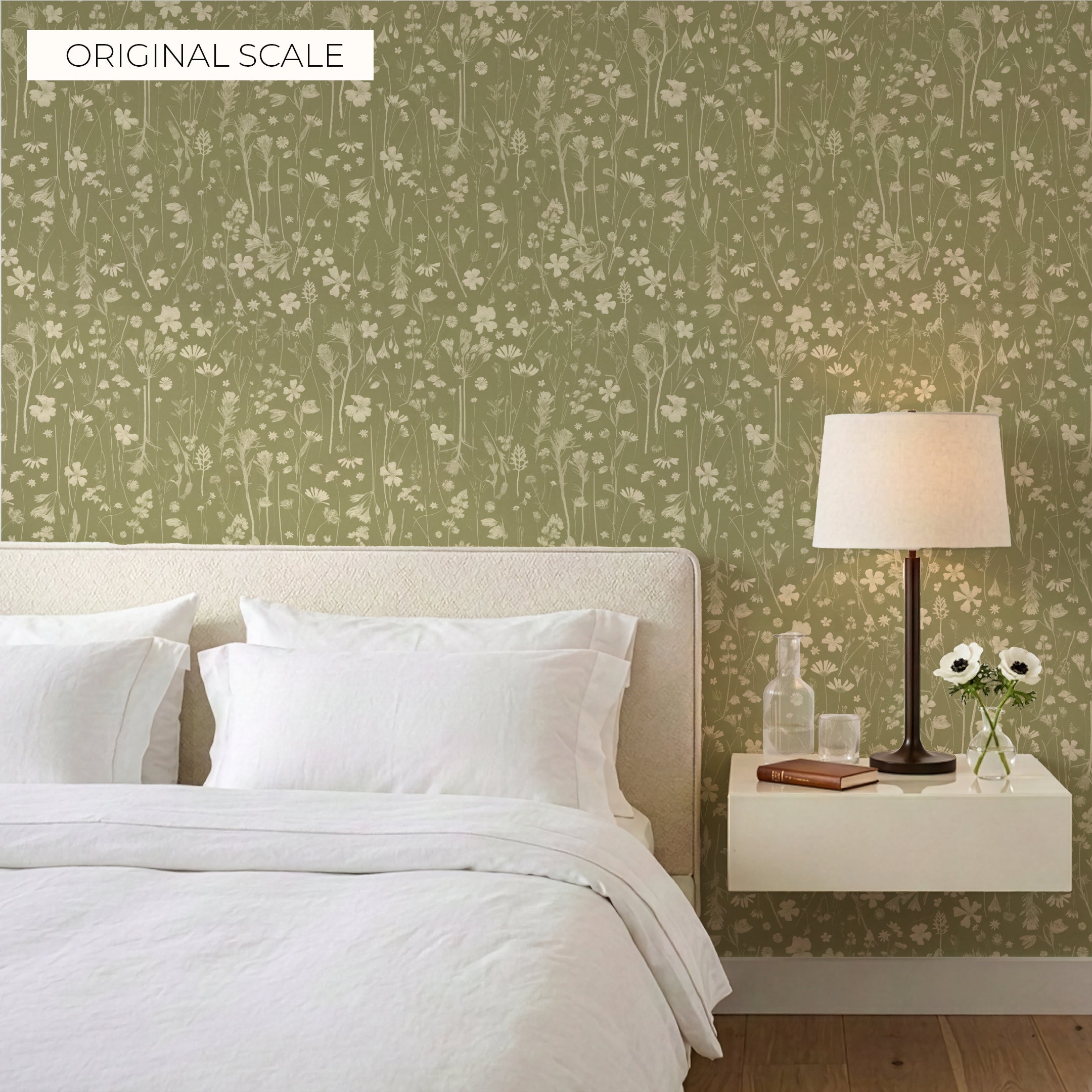 Farm Flowers Tarragon Wallpaper