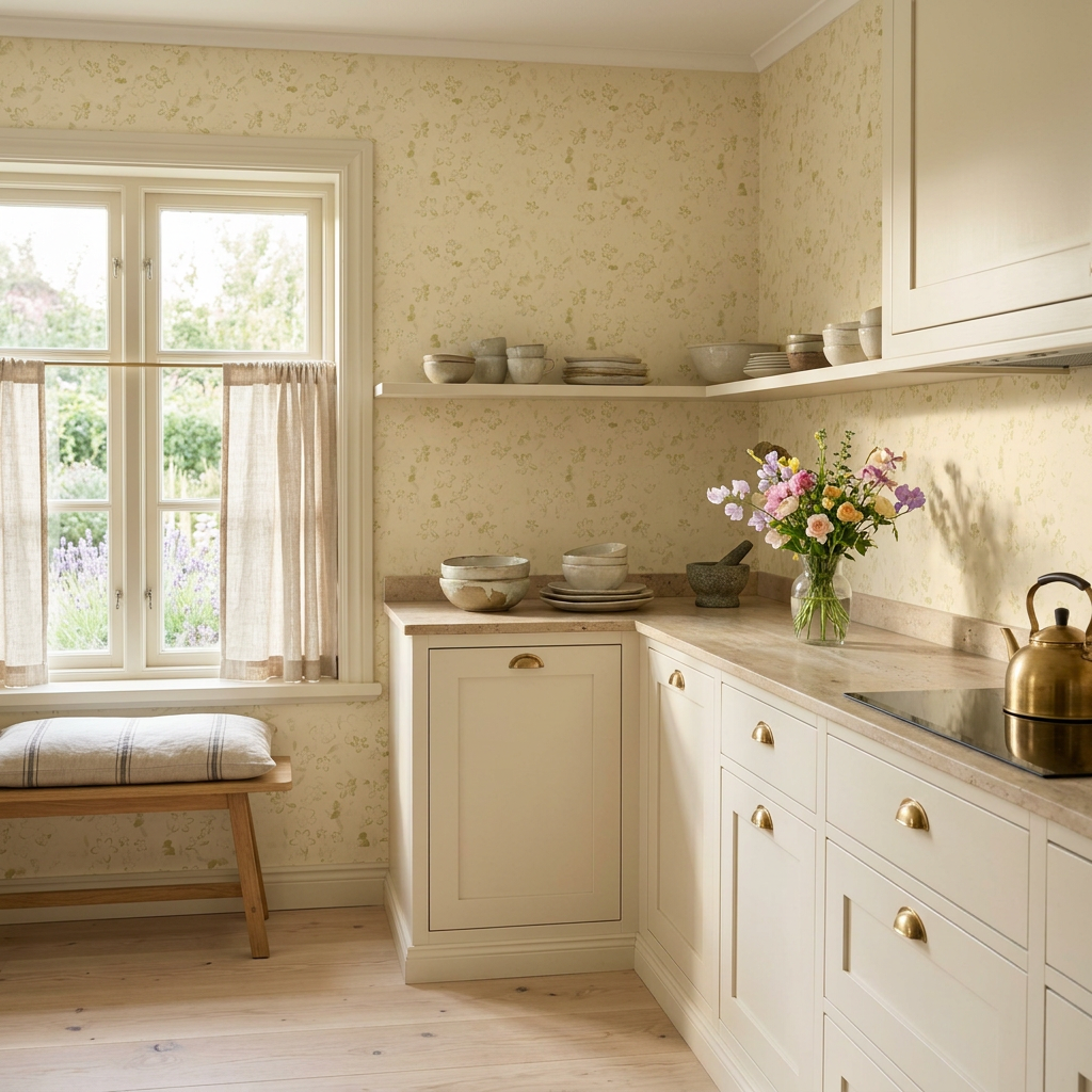 Hellebore Impression Sunlit Wallpaper