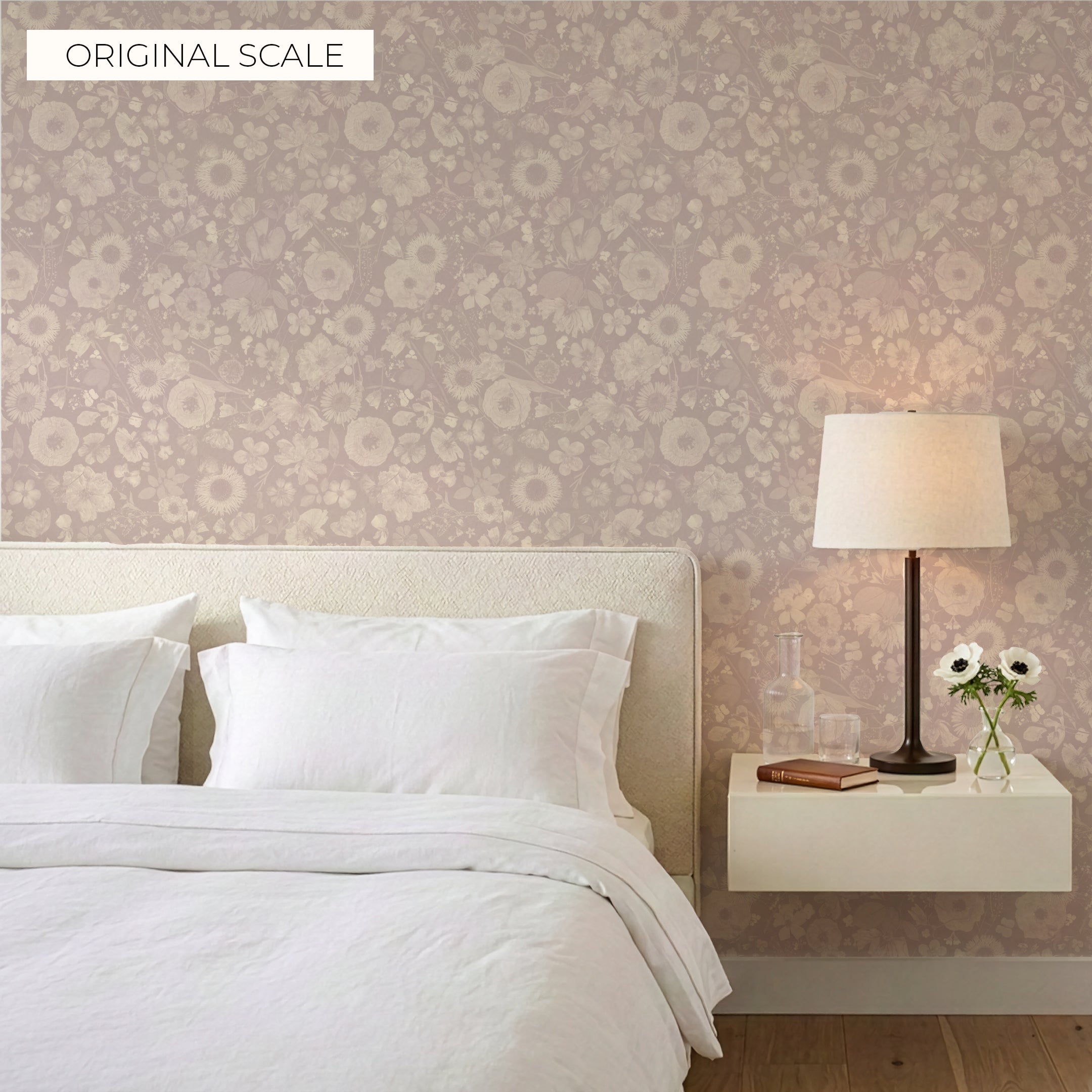 Petals in the Night Mauve Wallpaper