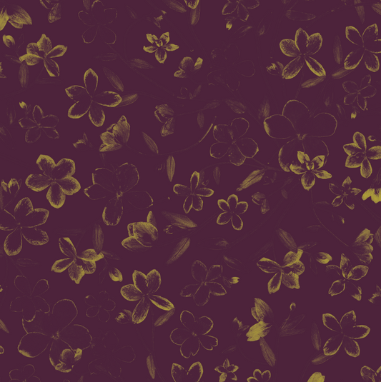 Hellebore Impression Mulberry Wallpaper