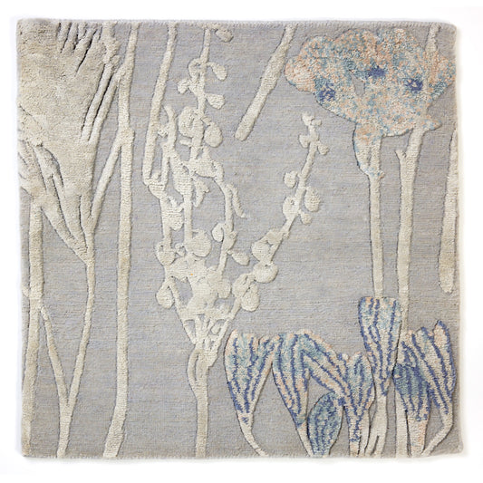 As Spring Fades Silver Blue Rug