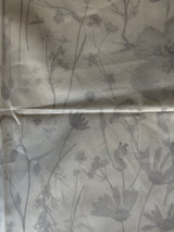 Floral pattern with light gray flowers on a white background