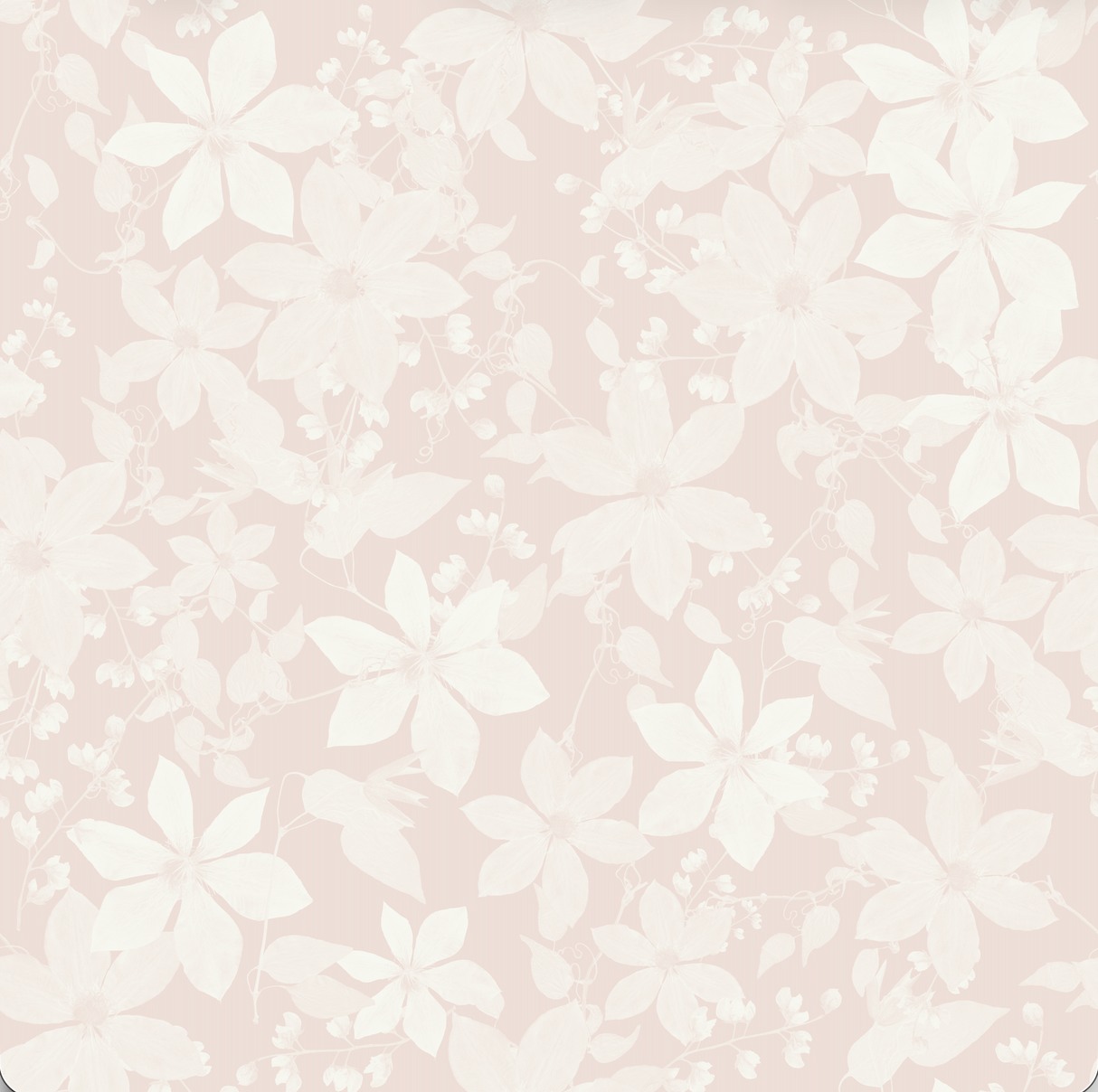 White floral pattern on a light pink background