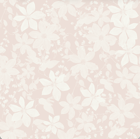White floral pattern on a light pink background