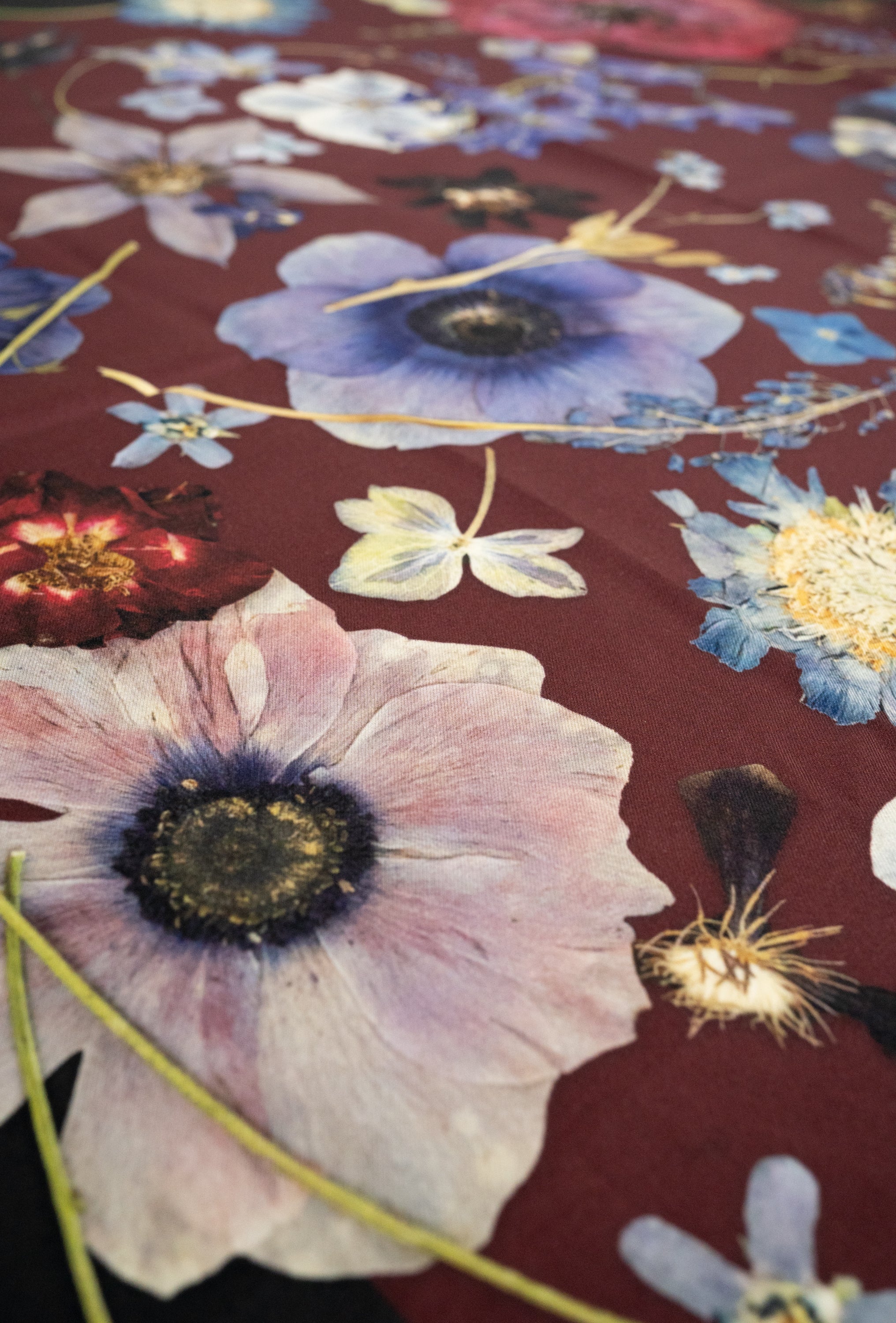 Dark Bloom Silk Scarf