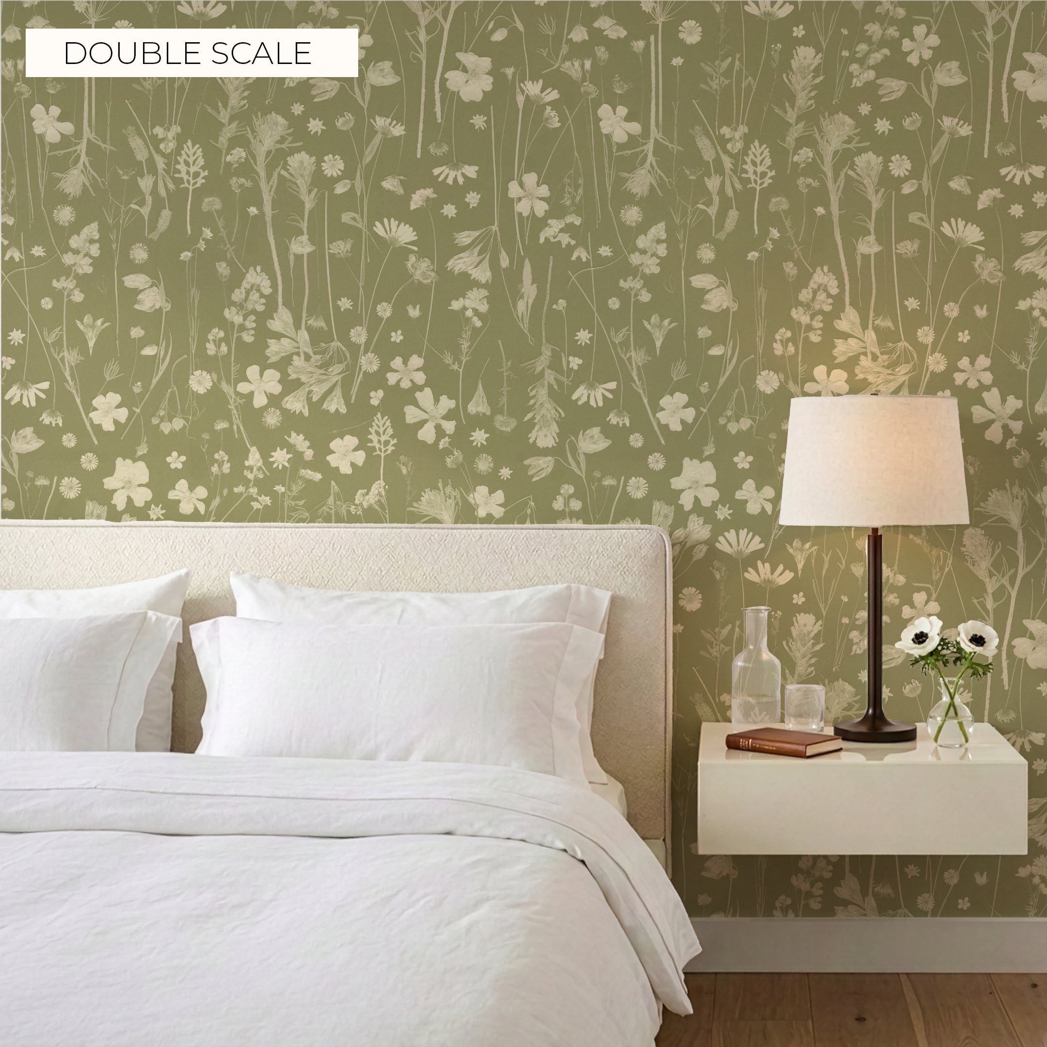 Farm Flowers Tarragon Wallpaper