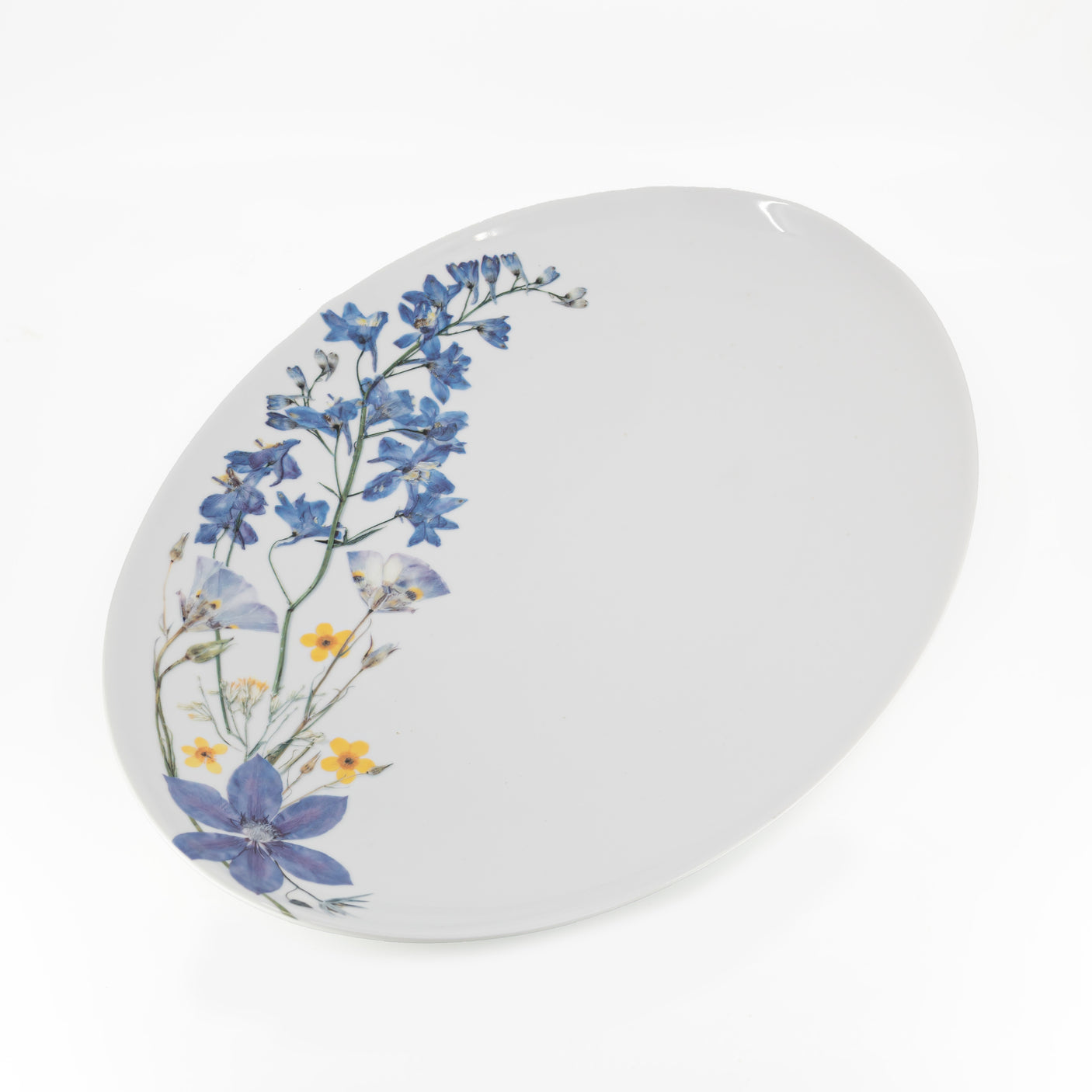 Pressed Flower Oval Platter