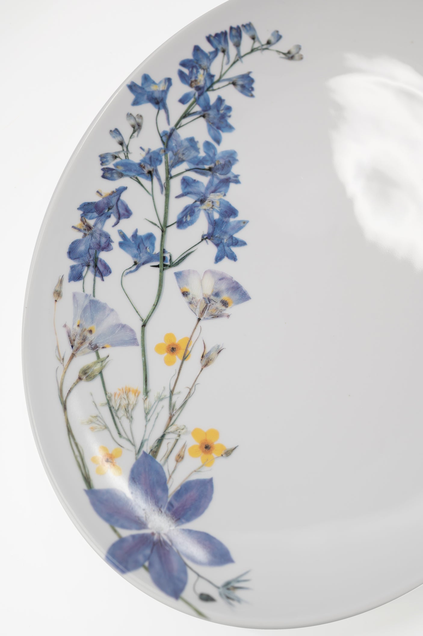 Pressed Flower Oval Platter