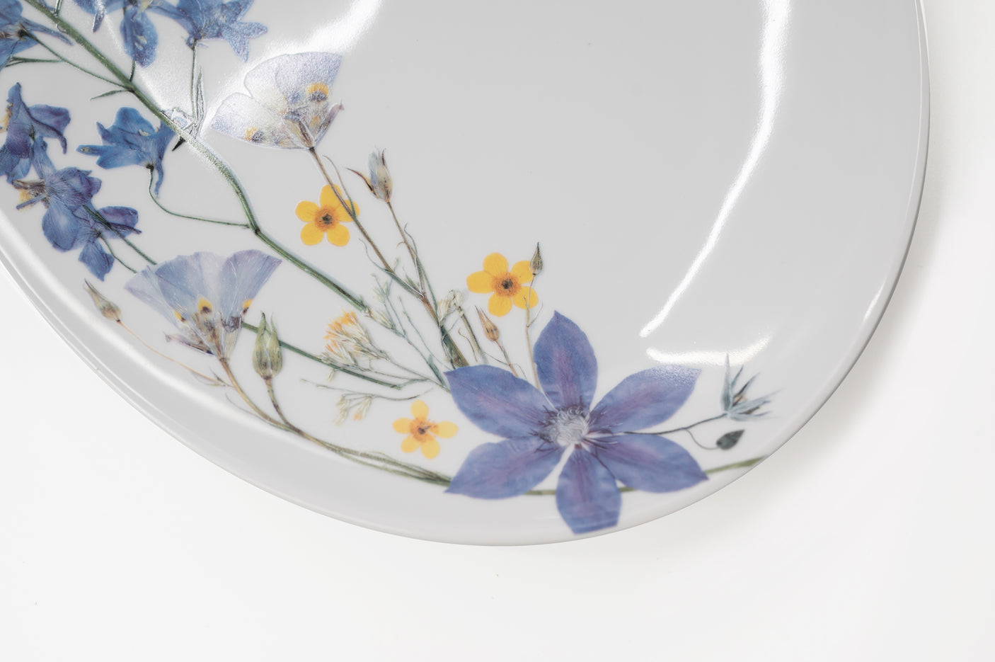 Pressed Flower Oval Platter