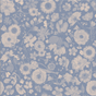 Floral pattern with light blue flowers on a blue background