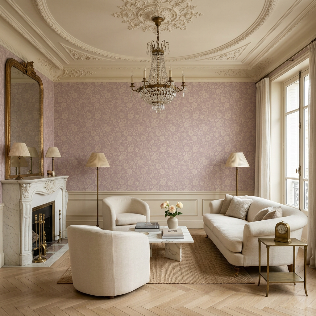 Petals in the Night Mauve Wallpaper