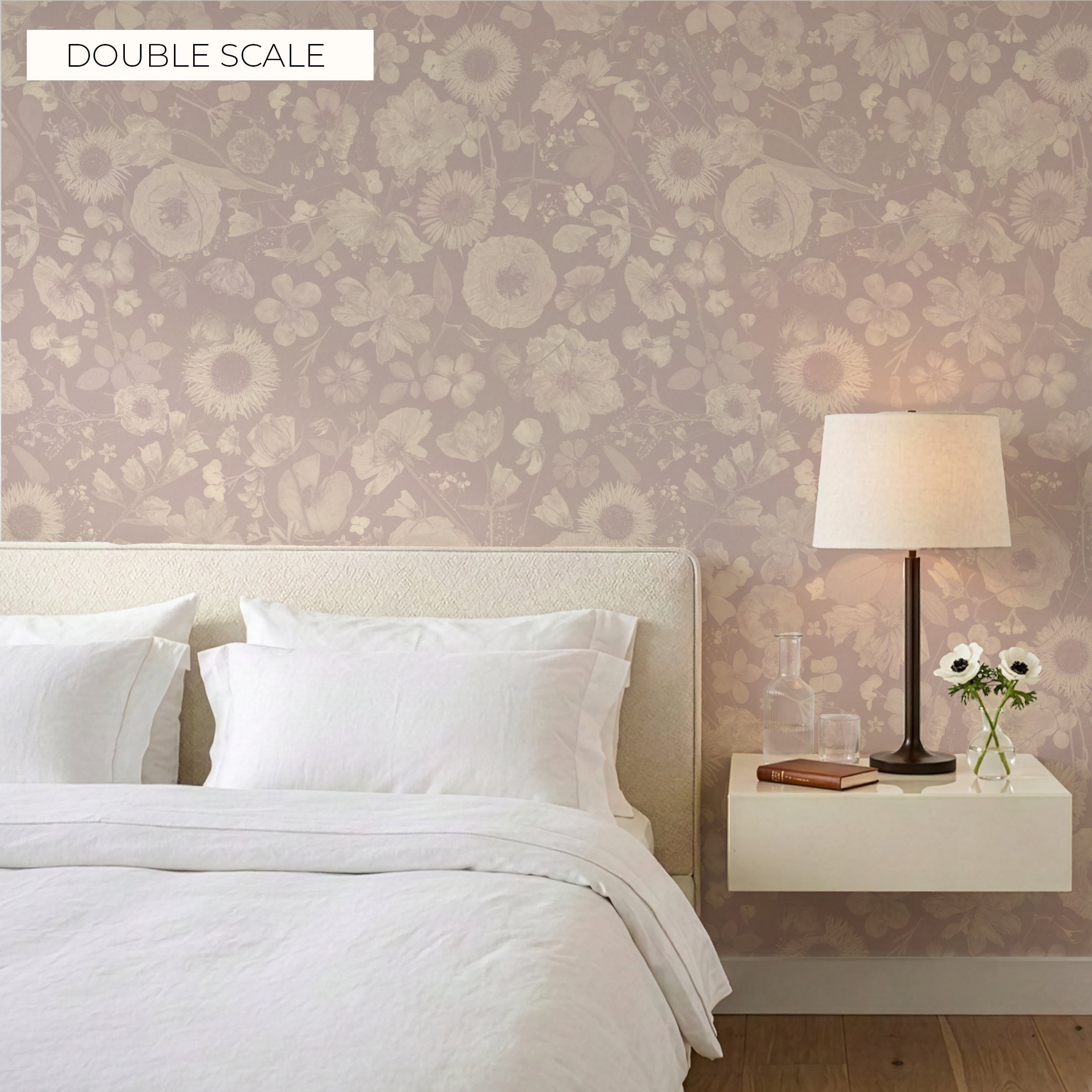 Petals in the Night Mauve Wallpaper