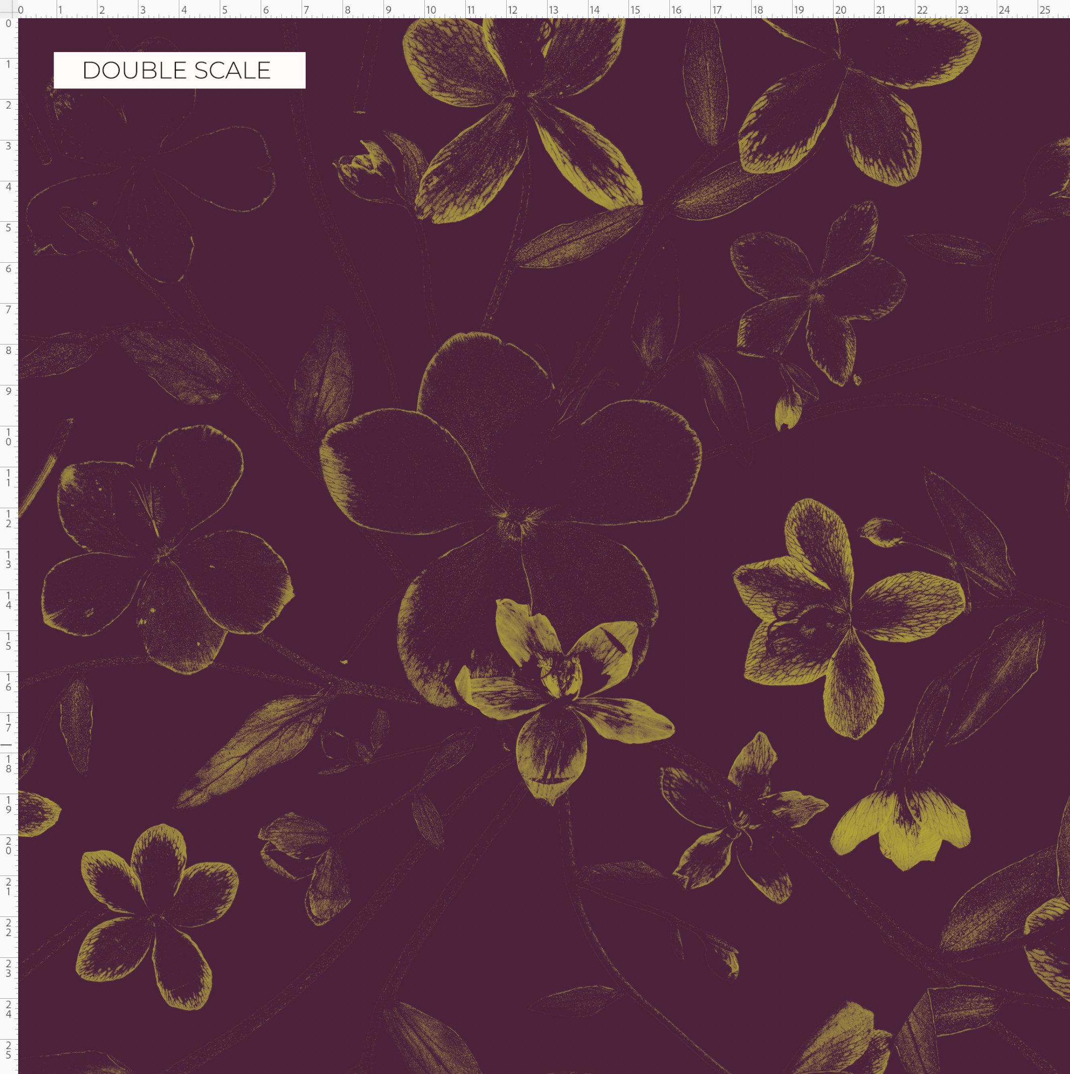 Hellebore Impression Mulberry Wallpaper