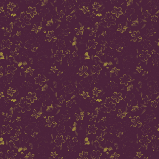 Hellebore Impression Mulberry Wallpaper