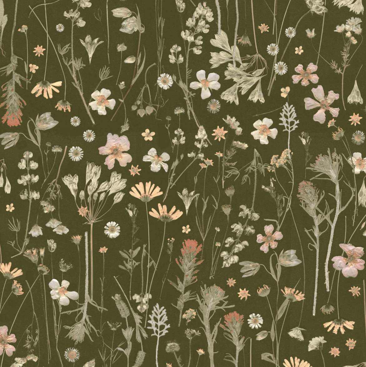 Farm Flowers Meadow Wallpaper