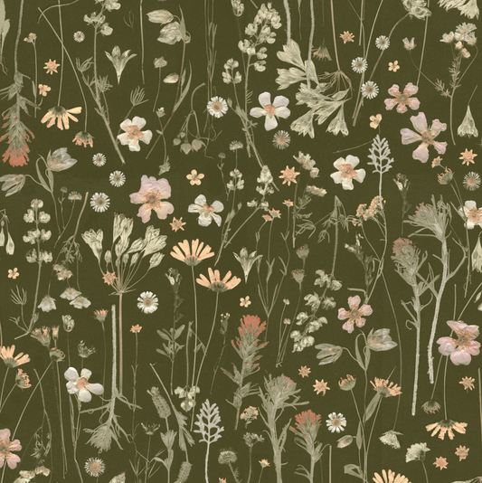 Farm Flowers Meadow Wallpaper