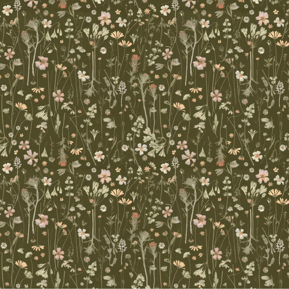 Farm Flowers Meadow Wallpaper