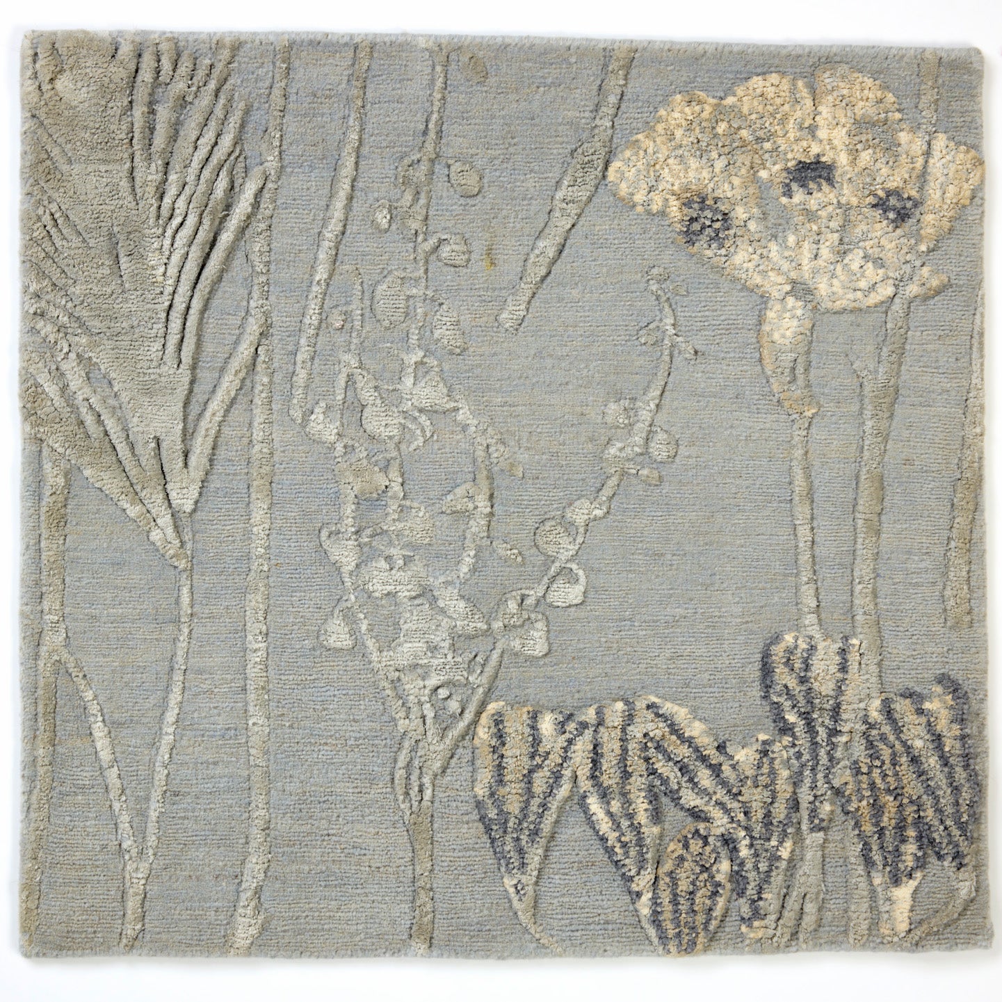 As Spring Fades Silver Blue Rug