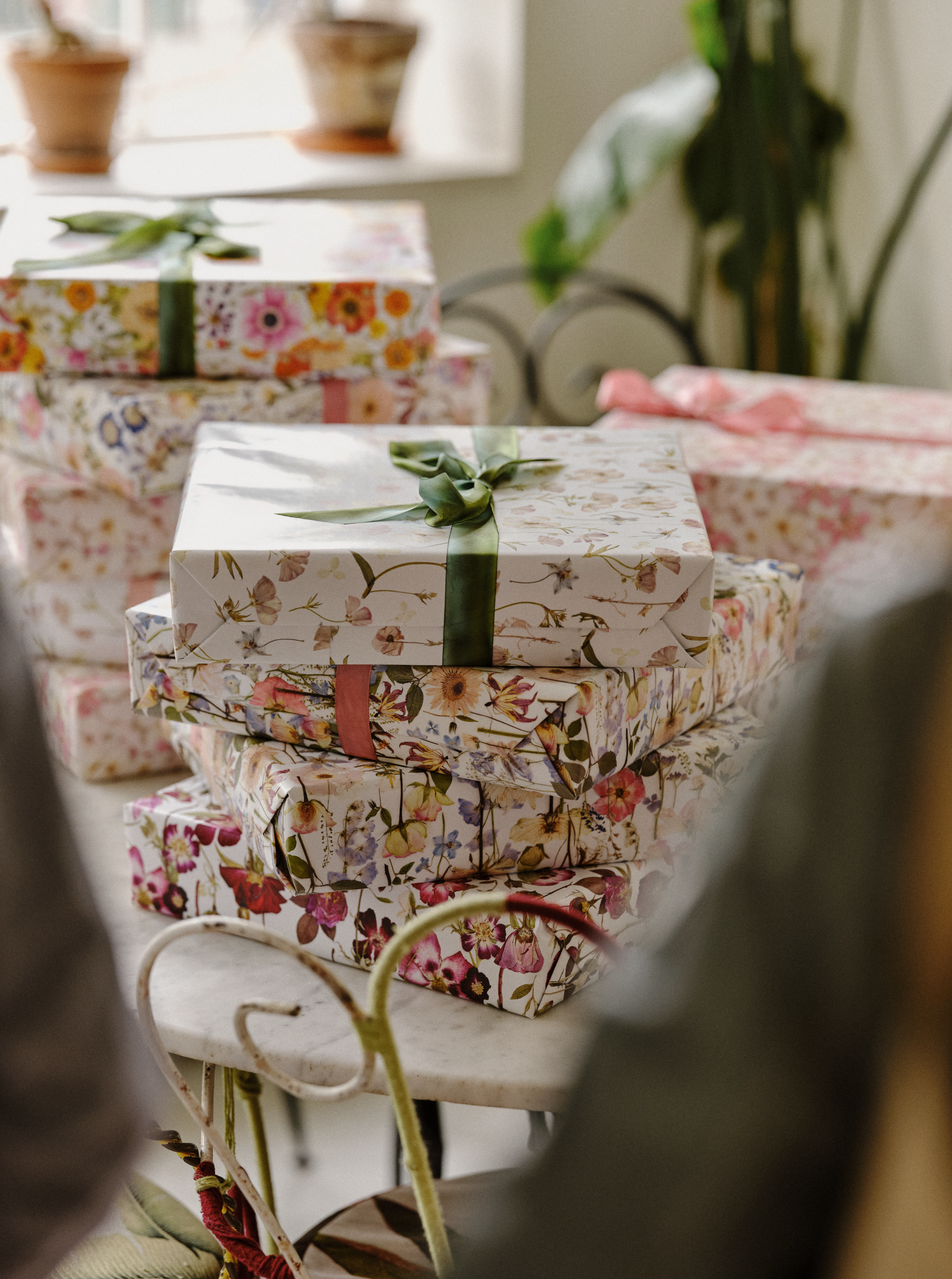 Pressed Flower Wrapping Paper