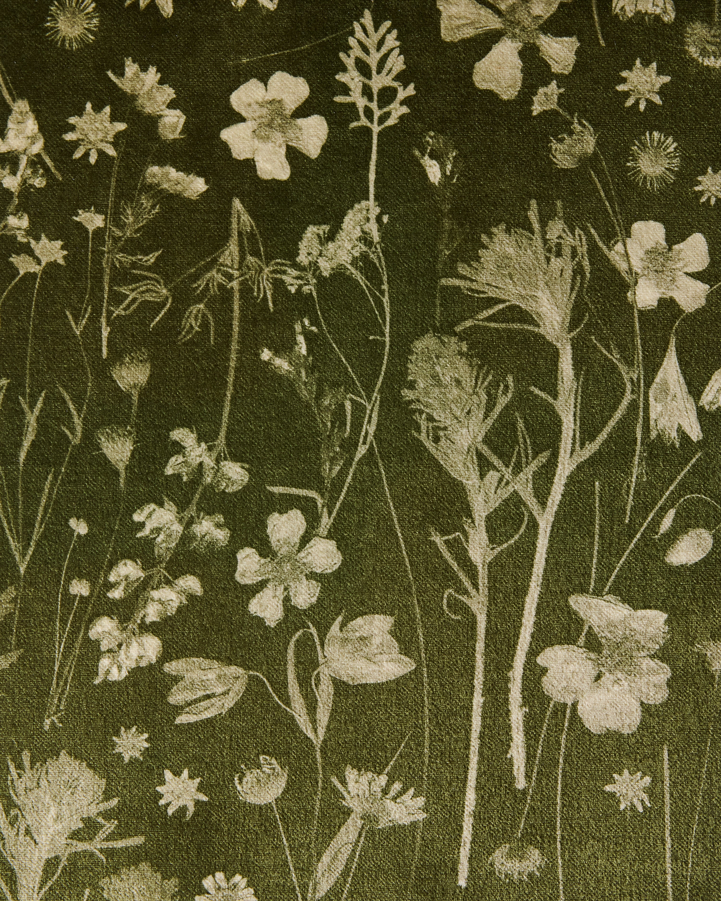 Farm Flowers Olive Fabric
