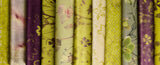 Farm Flowers Impression Chartreuse with Merlot Tonal