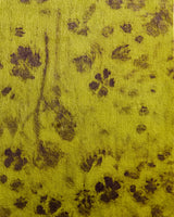 Farm Flowers Impression Chartreuse with Merlot Tonal